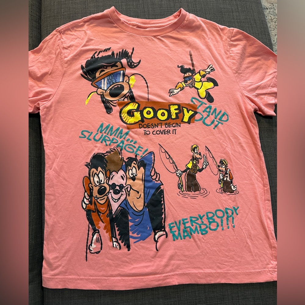 Disney - Goofy Print Coral T-Shirt